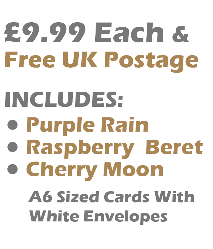 Prince 3 Card Set £9.99 Includes Under The Cherry Moon, Raspberry Beret, Purple Rain Cards